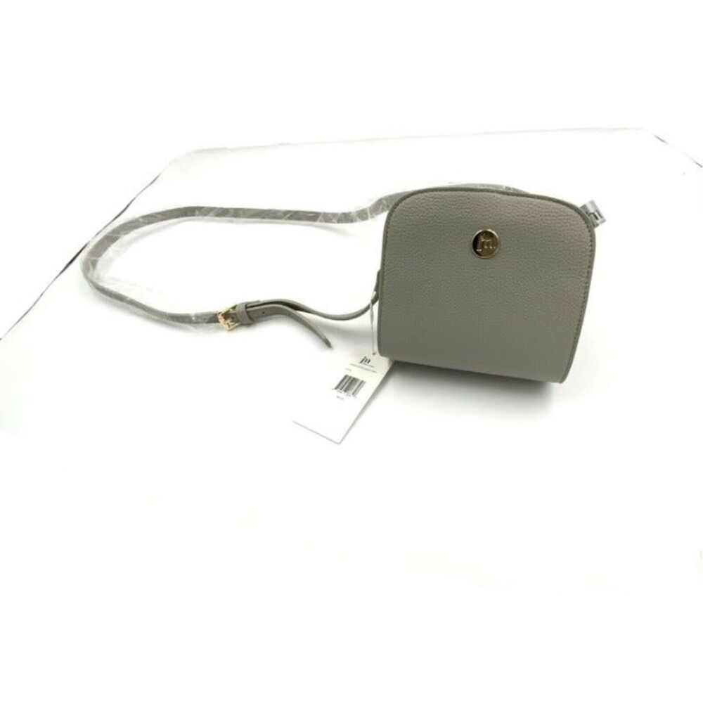 Jessica Moore Grey Pebbled faux Leather Small Crossbody Purse Bag